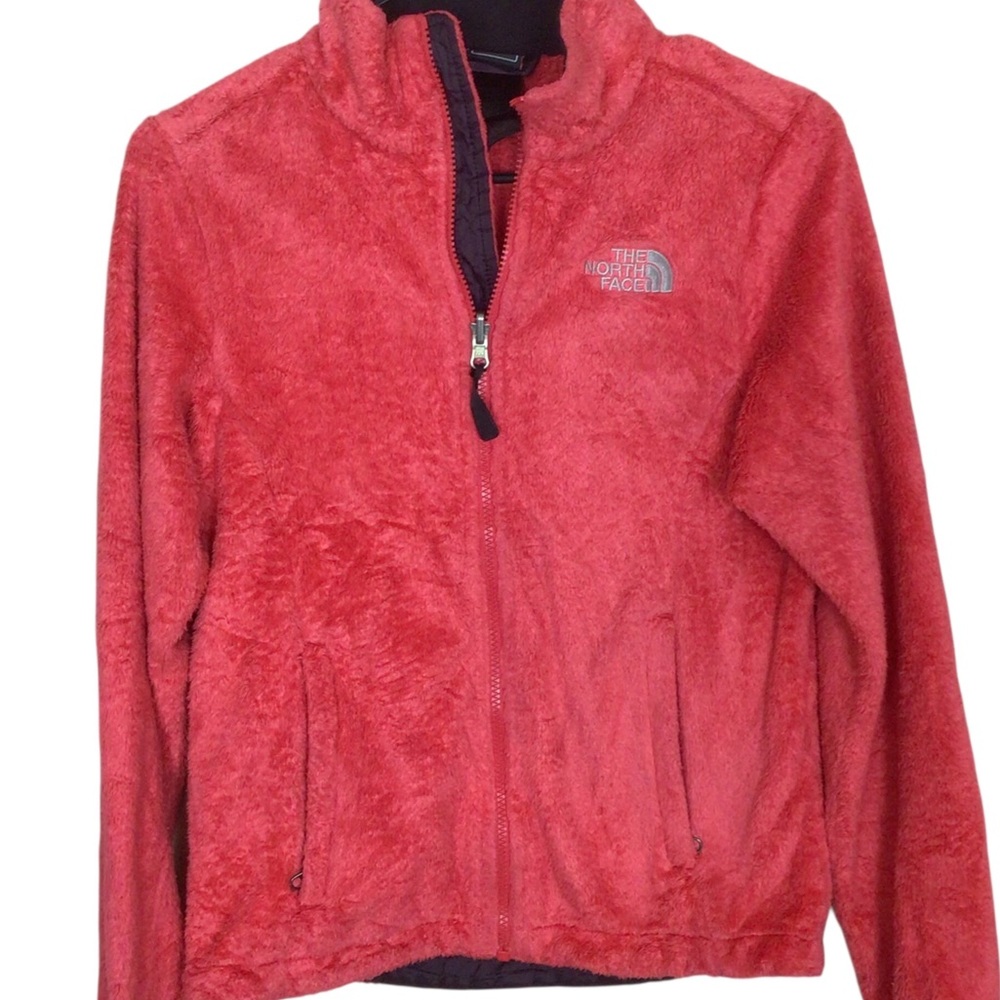 The North Face Women Size XS Jacket Pink Oso Fleece Coat Zip Front Sherpa